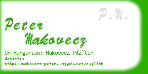 peter makovecz business card